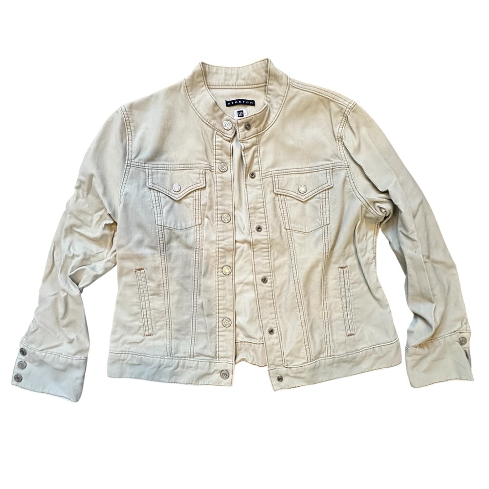 GAP Women's Cream/Beige Corderoy Denim Jacket - XL